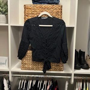 Abercrombie and Fitch XS Blue Lace Top